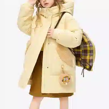 鸭鸭羽绒服 连帽保暖防寒防风厚款中长款鸭绒 青少年