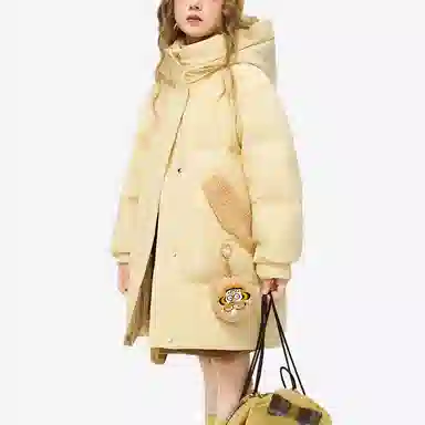 鸭鸭羽绒服 连帽保暖防寒防风厚款中长款鸭绒 青少年