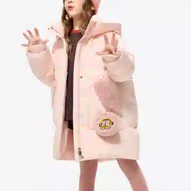 鸭鸭羽绒服 连帽保暖防寒防风厚款中长款鸭绒 青少年