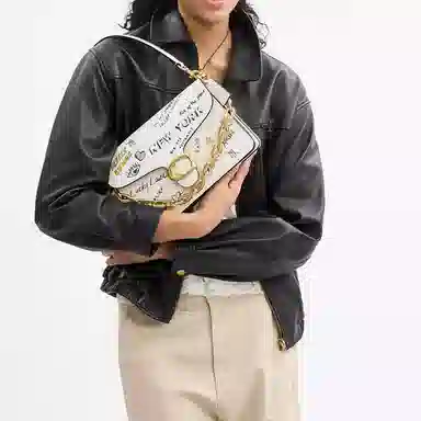 COACH Chain Tabby 26 White