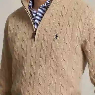 Polo Ralph Lauren FW24 Cable Knit Sweater Camel