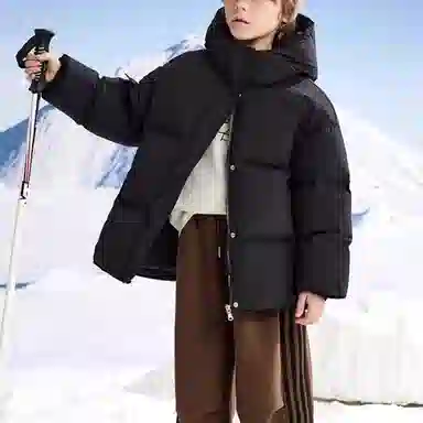 鸭鸭 防风短款保暖鸭绒御寒羽绒服 青少年