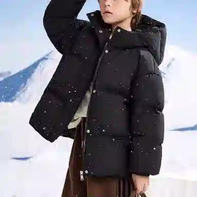 鸭鸭 防风短款保暖鸭绒御寒羽绒服 青少年