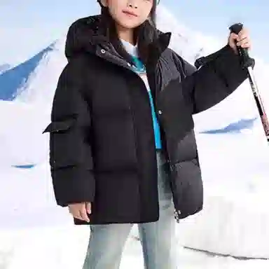 鸭鸭 防风短款保暖鸭绒御寒羽绒服 青少年