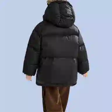 鸭鸭 时尚短款鸭绒印花厚实保暖防风防雨羽绒服 青少年