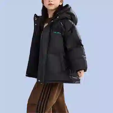 鸭鸭 时尚短款鸭绒印花厚实保暖防风防雨羽绒服 青少年