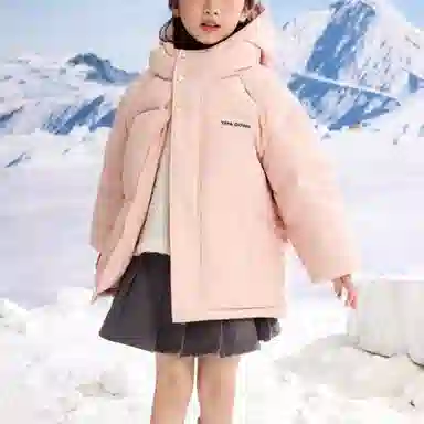 鸭鸭 时尚短款鸭绒印花厚实保暖防风防雨羽绒服 青少年