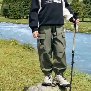 左西 加绒纯色束脚长裤 儿童款