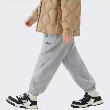 左西 加绒保暖纯色长裤 青少年