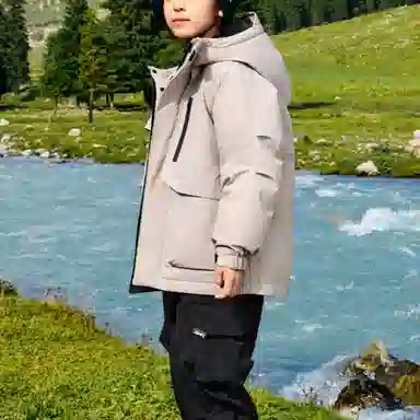 左西 中长款加厚连帽羽绒服 儿童款