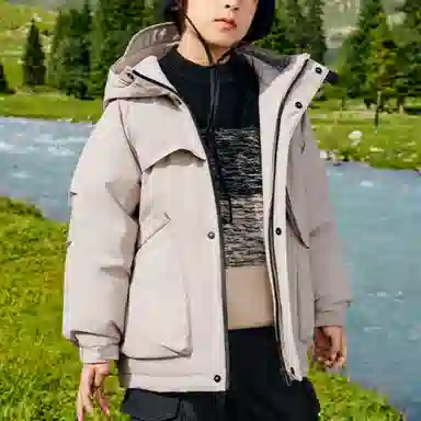 左西 中长款加厚连帽羽绒服 儿童款