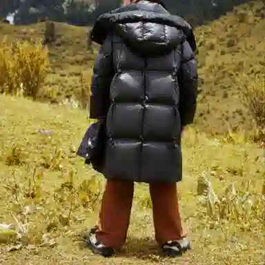 鸭鸭羽绒服 连帽拉链中长款纯色 中小童