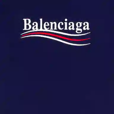 Balenciaga SS22 Logo Crewneck T-Shirt Blue