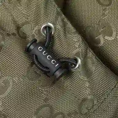 Gucci Printed Hooded Down Jacket Green