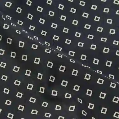 阿玛尼 印花棉质尖领衬衫 男款 海军蓝