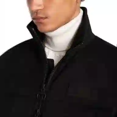 Emporio Armani Logo Zip Turtleneck Jacket Black