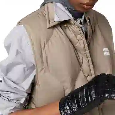 Miu Miu Sleeveless Down Vest Gray