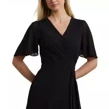 Lauren Ralph Lauren Slim Fit Belted Dress Black