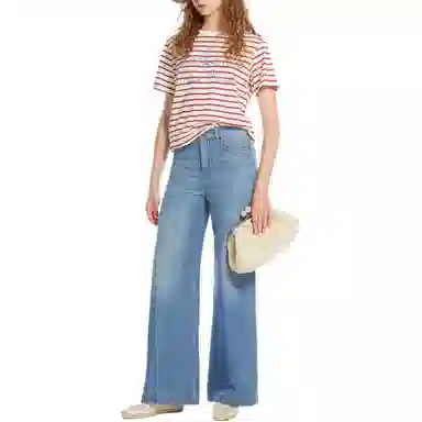 WEEKEND MaxMara Striped Logo T-Shirt Red