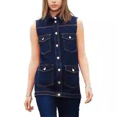 CHANEL 24 Early Spring Sleeveless Vest Navy