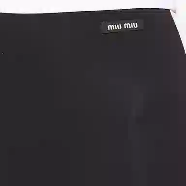 Miu Miu 3/4 Lace Detail Pants Black