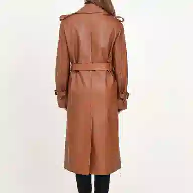 MaxMara Double-Breasted Belted Coat Brown