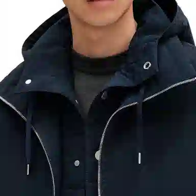 Hermes Detachable Hood Zip Jacket Navy