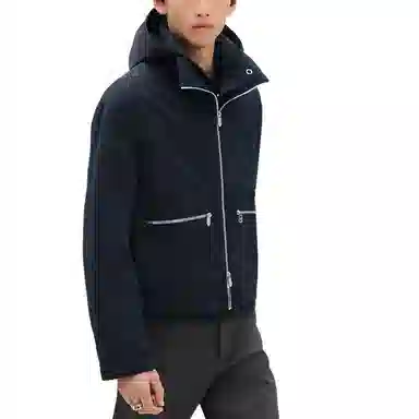 Hermes Detachable Hood Zip Jacket Navy