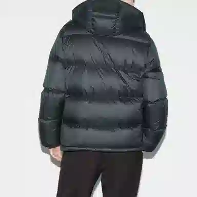 GUCCI FW24 Striped Print Detachable Hood Down Jacket Navy Blue