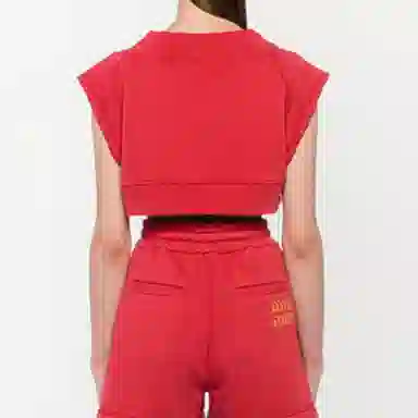 Miu Miu SS21 Red Sleeveless Crop Top