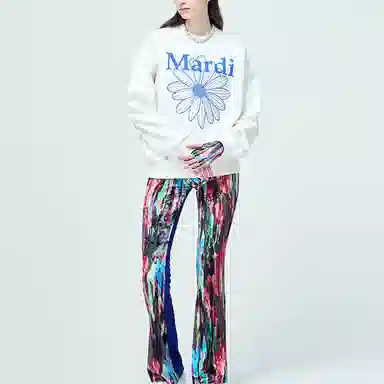 MARDI MERCREDI SS25 SWEATSHIRT FLOWERMARDI WHITE VIVIDBLUE