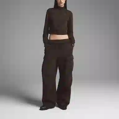 SKIMS SS25 Boyfriend Fleece Track Jacket Espresso