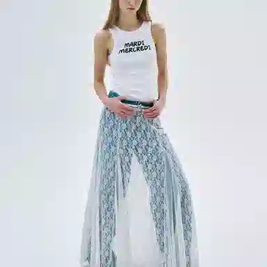 MARDI MERCREDI SS25 TANK RACER BRUSH LOGO_WHITE BLACK