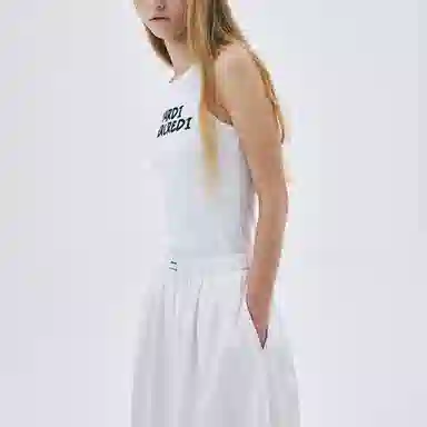 MARDI MERCREDI SS25 TANK RACER BRUSH LOGO_WHITE BLACK