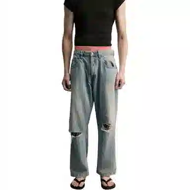 ZARA Loose Fit Distressed Jeans