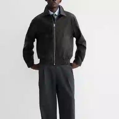 H&M Loose Fit Washed Coated Flight Jacket