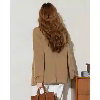 法文箱子 简约纯色双排扣长袖羽绒服 女款