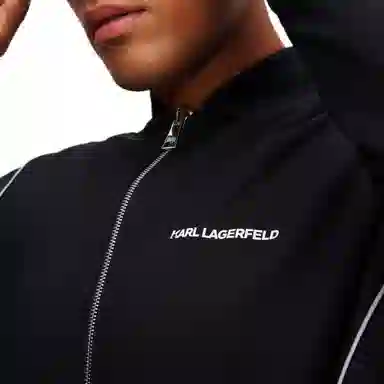 KARL LAGERFELD FW24 Reversible Baseball Collar Jacket Black