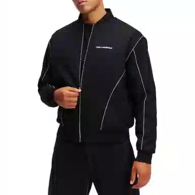 KARL LAGERFELD FW24 Reversible Baseball Collar Jacket Black