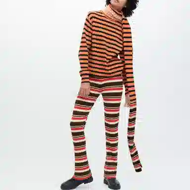 UNIQLO x MARNI Striped Cashmere Sweater Orange