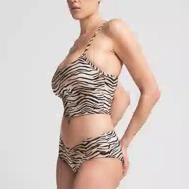 SKIMS Signature Swim Cami Top Champagne Tiger Print