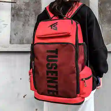 彤彤兔 潮流休闲运动旅行 牛津布 双肩包 常规 男女同款情侣款 黑色/灰色/红色