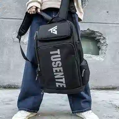 彤彤兔 潮流休闲运动旅行 牛津布 双肩包 常规 男女同款情侣款 黑色/灰色/红色