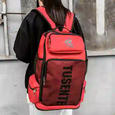 彤彤兔 潮流休闲运动旅行 牛津布 双肩包 常规 男女同款情侣款 黑色/灰色/红色