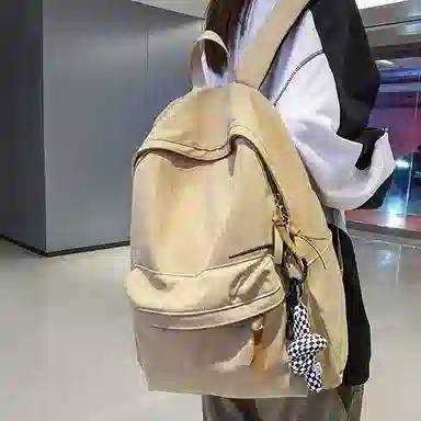 恒源祥 简约纯色暗纹 尼龙 双肩包 男女同款情侣款 多色