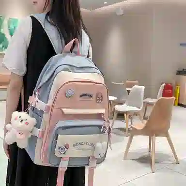 恒源祥 撞色百搭大容量 尼龙 双肩包 男女同款情侣款 多色