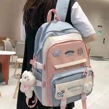 恒源祥 撞色百搭大容量 尼龙 双肩包 男女同款情侣款 多色