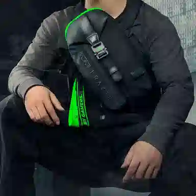 Razer x TUMI Nylon Shoulder Bag Black Razer Green