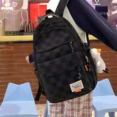 恒源祥 文艺风格子简约 尼龙 双肩包 男女同款情侣款 多色