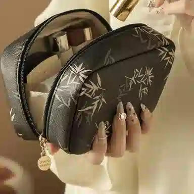 乐活旅行 时尚简约潮流 十字纹皮质 化妆包 男女同款情侣款 多色